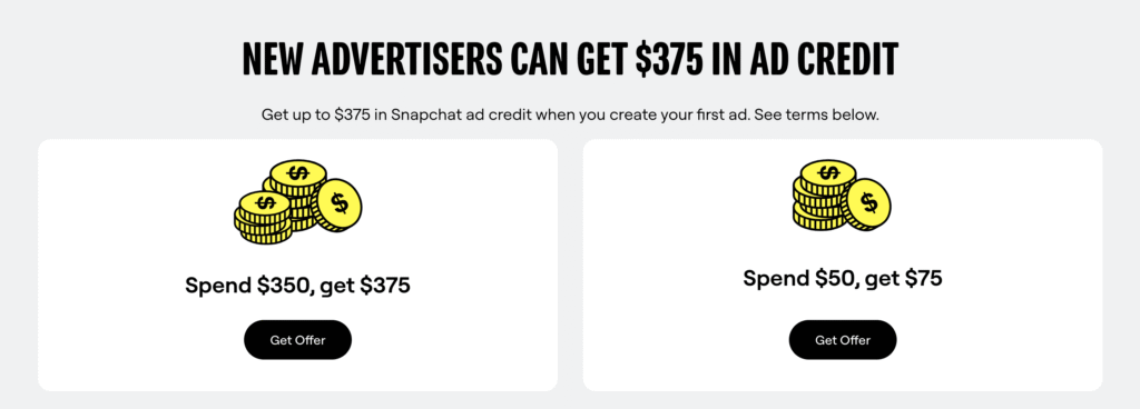 New advertisers can get $375 in ad credit