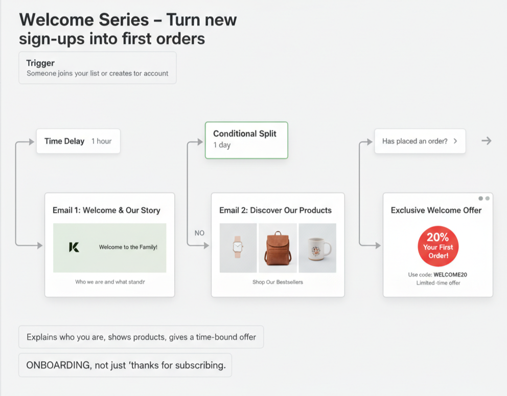 klaviyo welcome flow