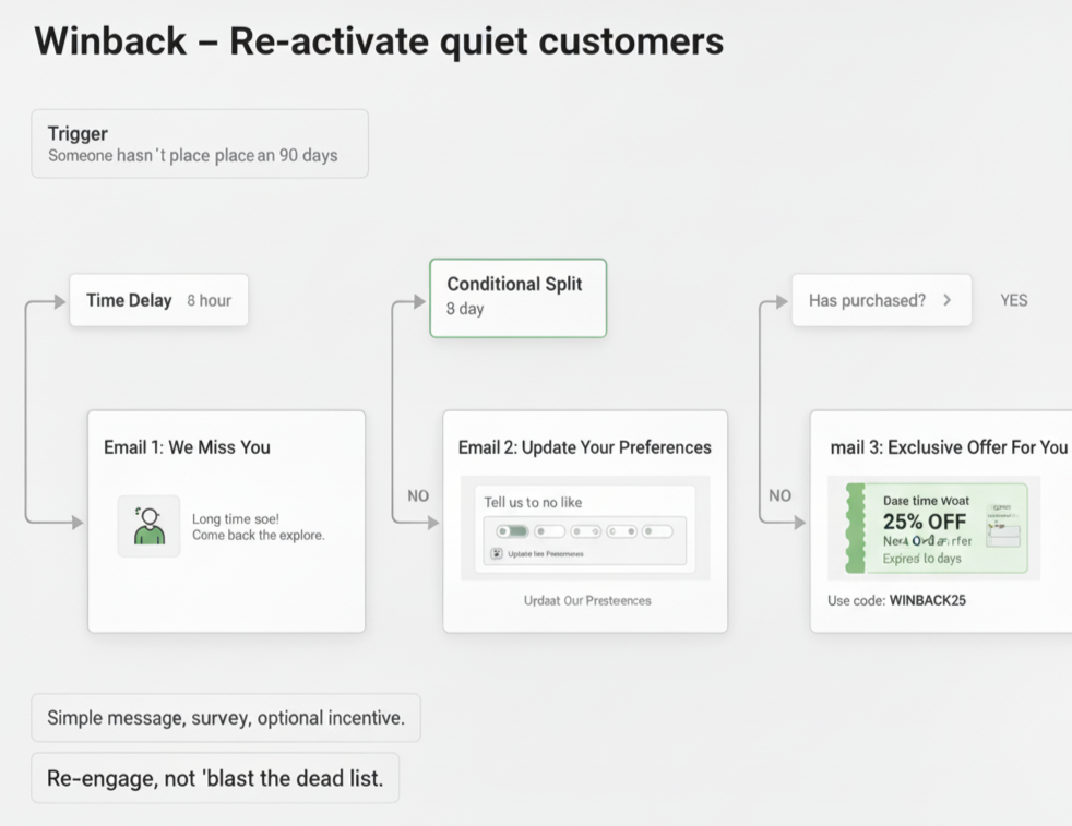 klaviyo winback flow