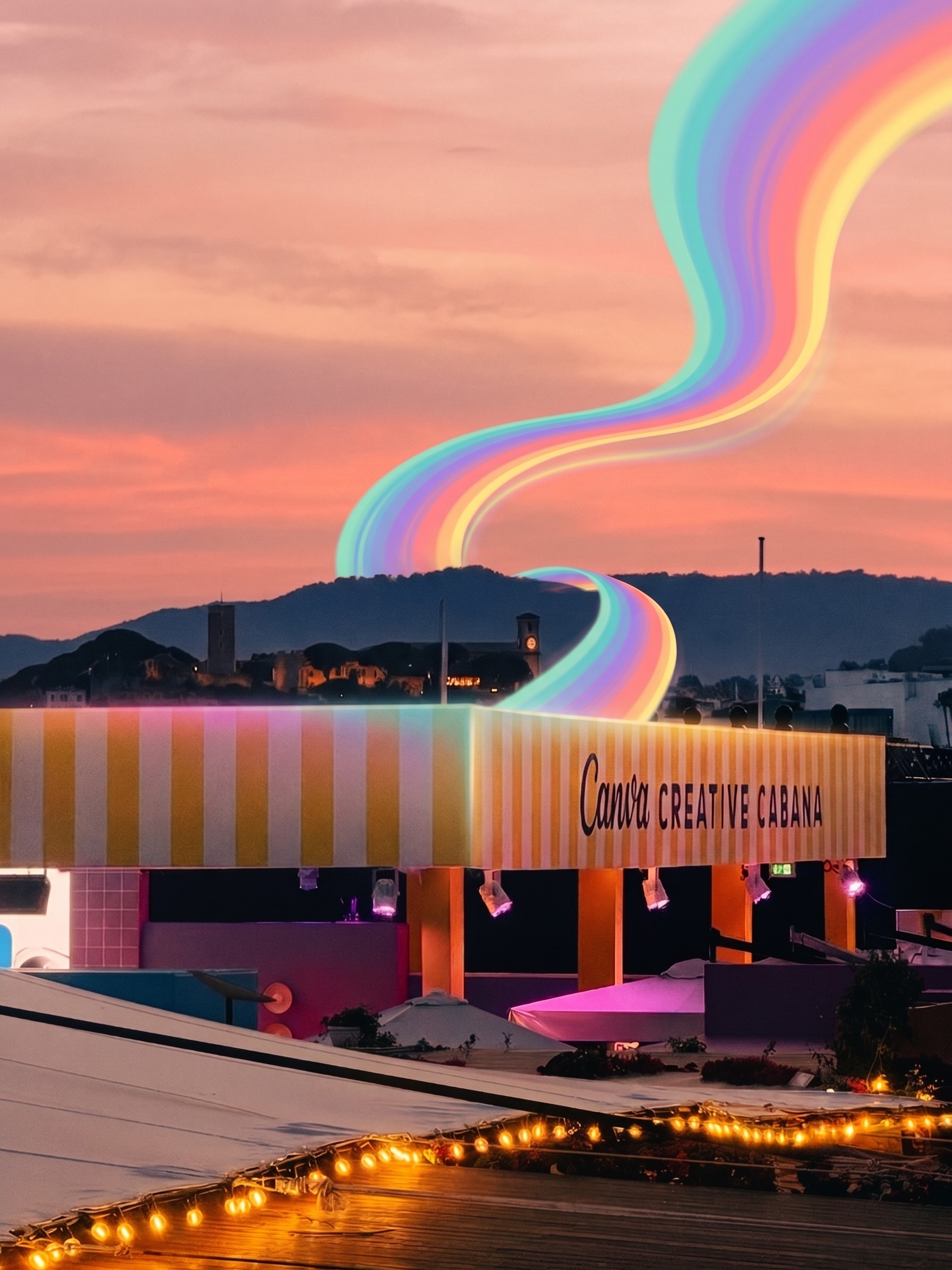 Canva Creative Cabana at sunset, Cannes Lions 2026
